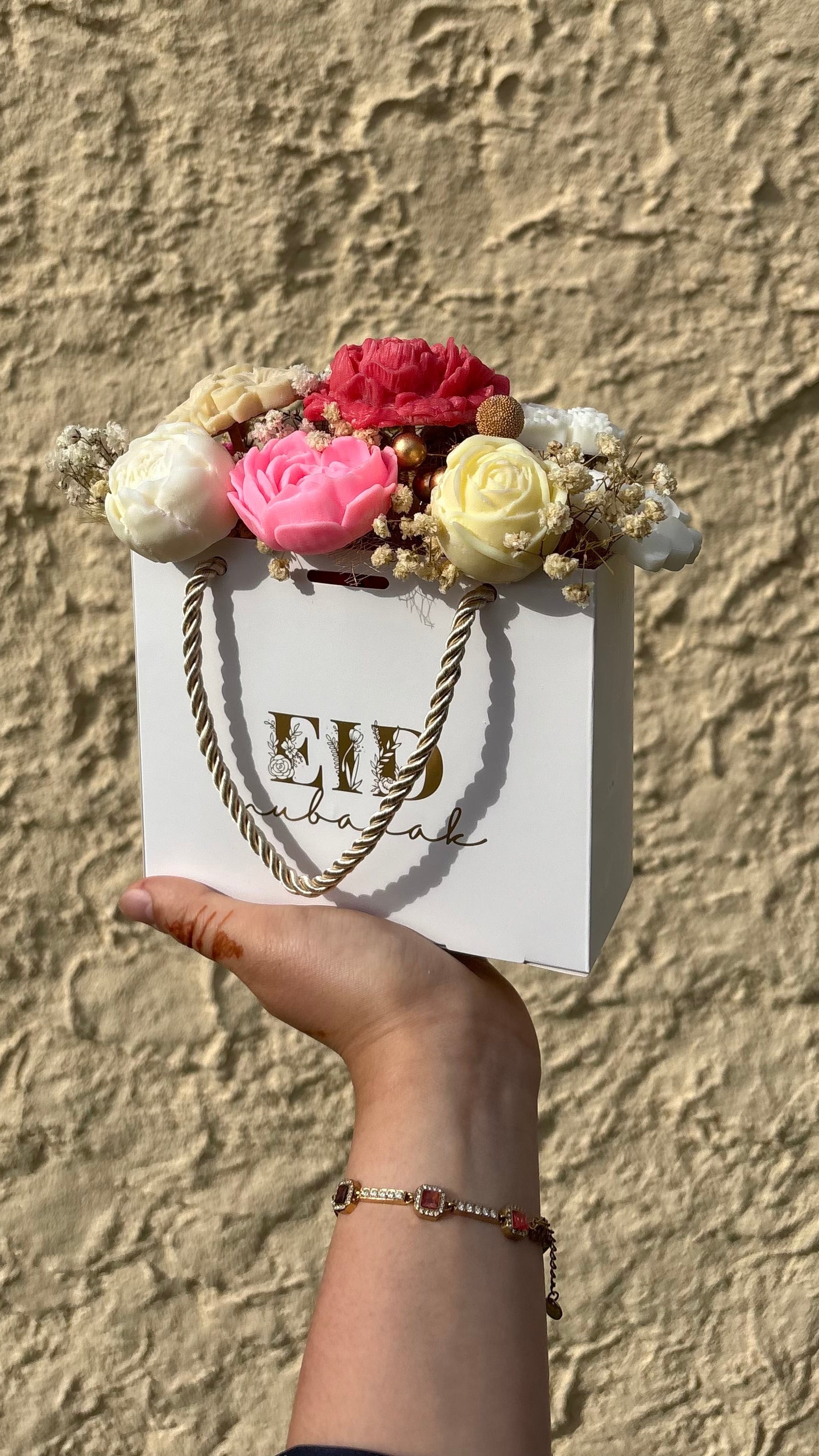 Bouquet de bougies EID MUBARAK blanc