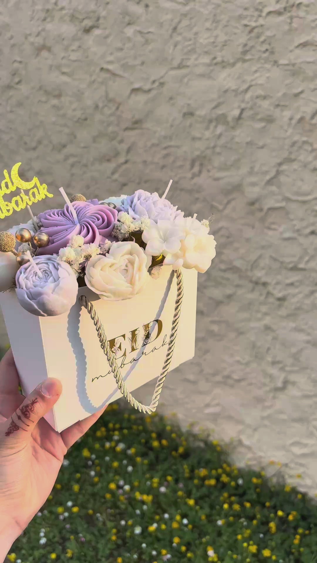 Bouquet de bougies EID MUBARAK blanc